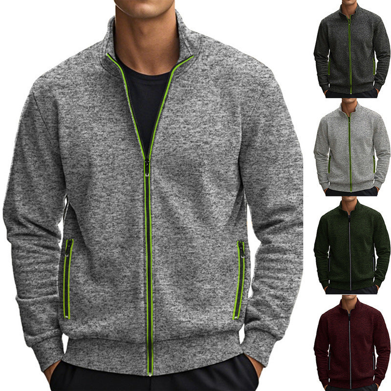 Herren Trainingsjacke Sportlich atmungsaktiv mit Reißverschluss - BerlinGlamour