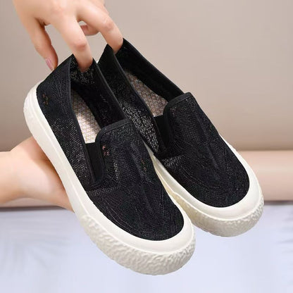 Damen Slip-On Schuhe Spitze Weich Modern - BerlinGlamour