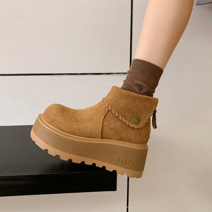 Damen Stiefeletten Hoch Hacken Plattform Schnürsenkel