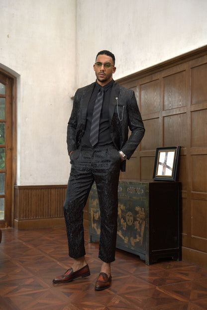 Herren Anzug Set Elegant Floralmuster Slim Fit