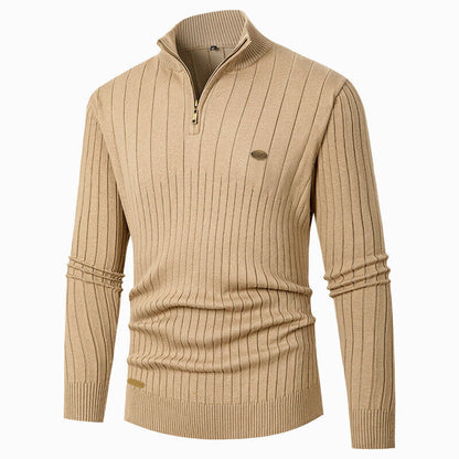 Herren Pullover Modern Rippenstruktur Reißverschluss