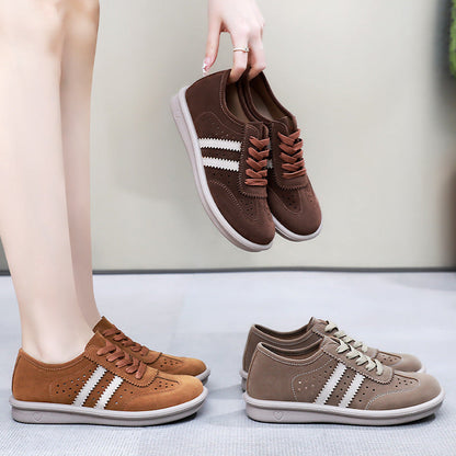 Damen Sneaker Veloursleder Atmungsaktiv Komfort