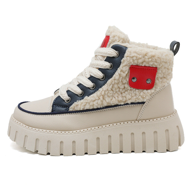 Damen High-Top Sneaker Winter Warm Kuschelig Mode