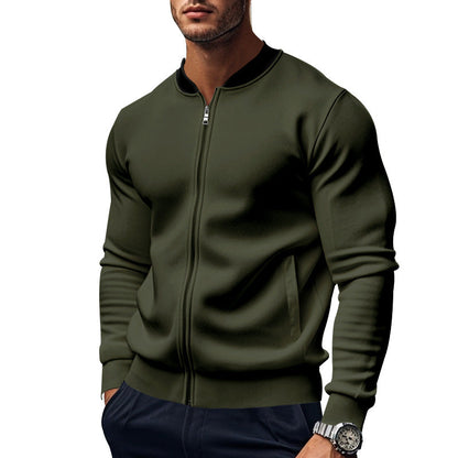 Herren Zip-Jacke Modern Elastisch Mit Hochem Kragen