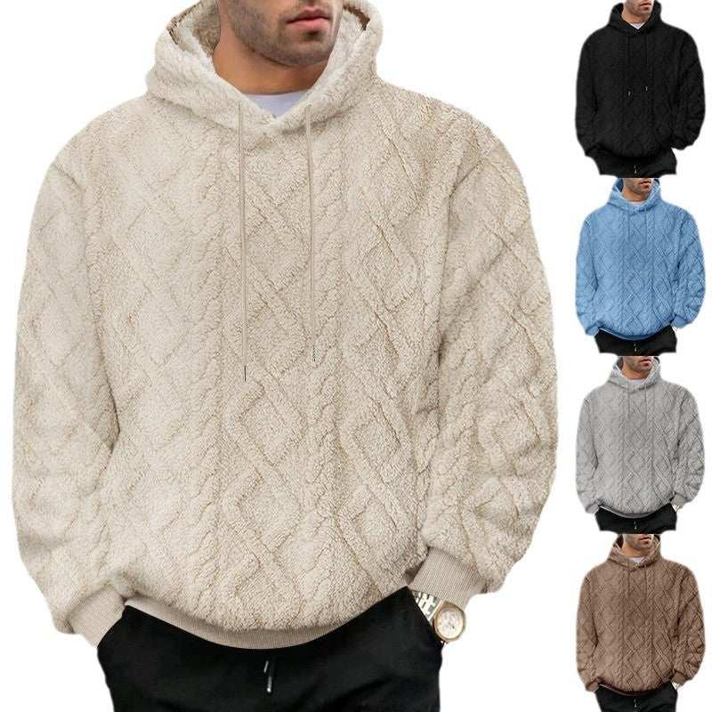 Kuscheliger Herren Kapuzenpullover Struktur Optik Modern