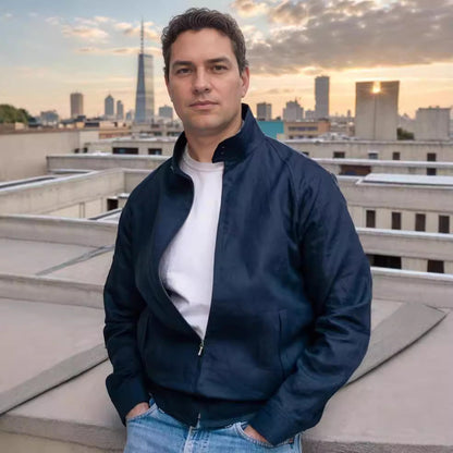 Herren Steppjacke Leicht Warm mit Taschen und Hochkragen - BerlinGlamour