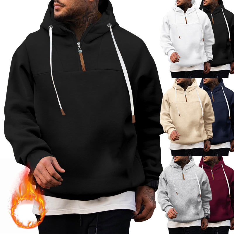 Herren Hoodie Hochkragen Reißverschluss Modern Sportlich - BerlinGlamour