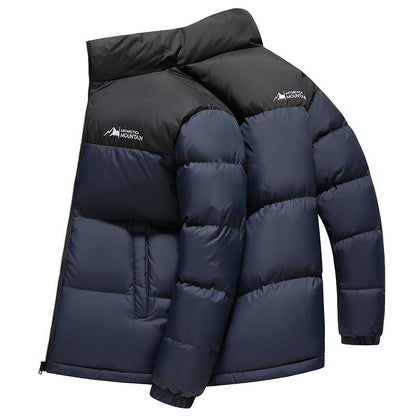 Herren Winterjacke Steppjacke Warm Isoliert Schwarz