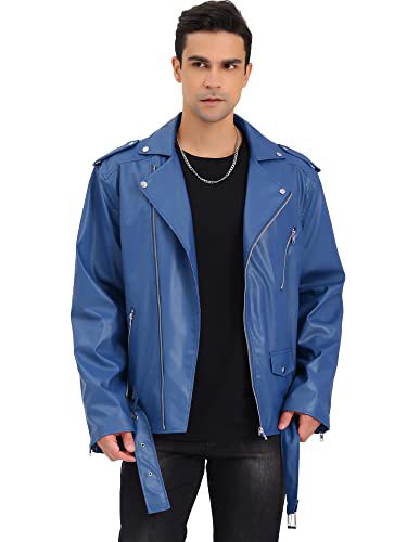 Lederjacke Herren Bikerjacke Asymmetrisch Schwarz - BerlinGlamour