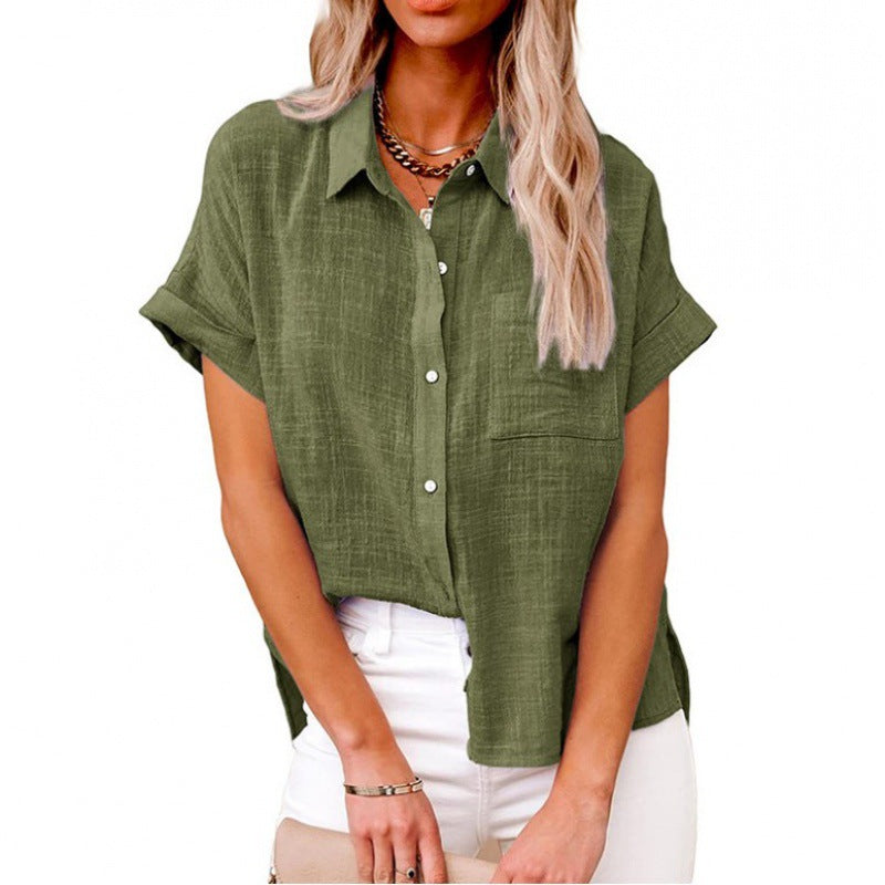 Kragen Bluse Damen Knopfleiste Elegent