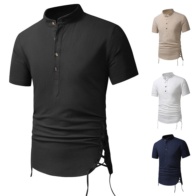 Herren Hemd Kurzarm Stehkragen Modern
