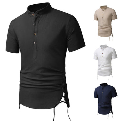 Herren Hemd Kurzarm Stehkragen Modern