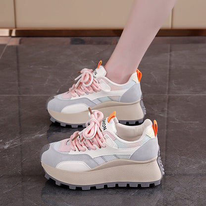 Damen Plateau Sneaker Hoch mit Farbverlauf und rutschfester Sohle Damen Schuhe