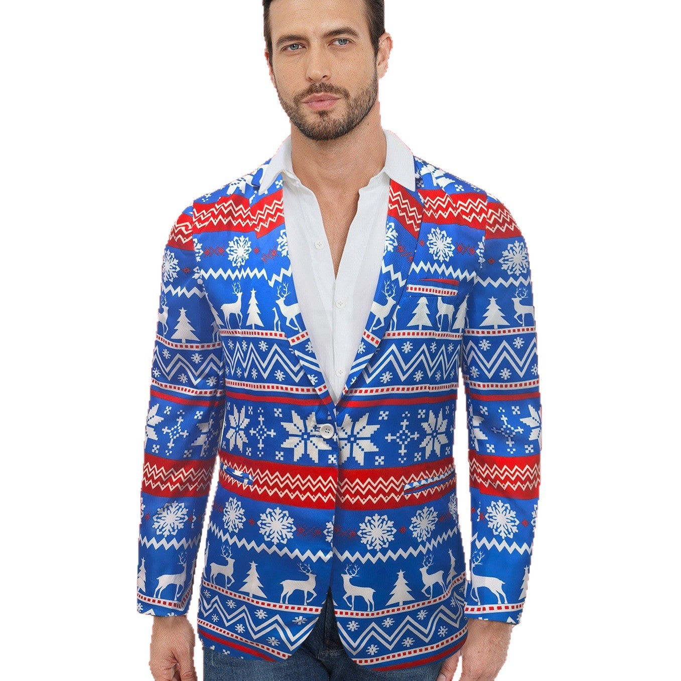 Weihnachts-Blazer Herren Festlich Glanz Schwarz
