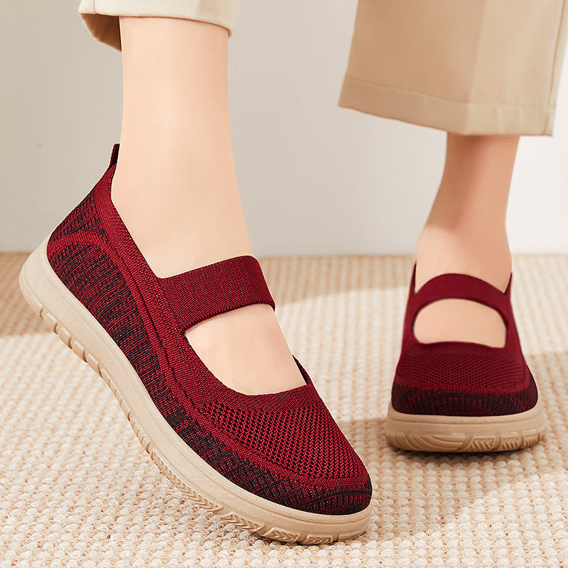 Damen Sneaker Bequem Atmungsaktiv mit Elastik