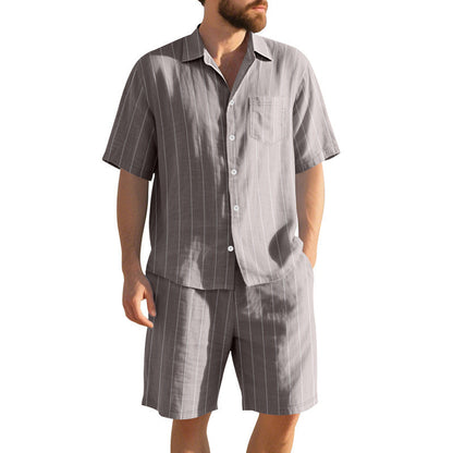 Herren Sommer Set Kurzarmhemd Shorts Modern - BerlinGlamour