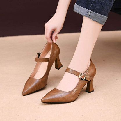 Damen Pumps Elegante Mary Jane Schuhe mit Schnalle