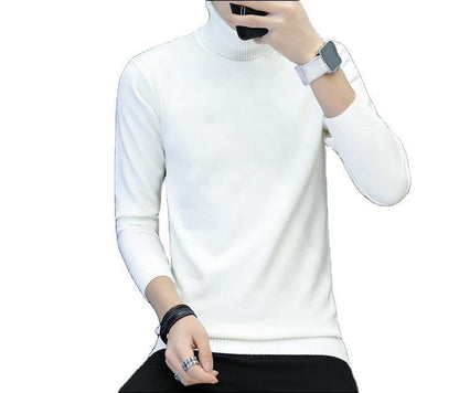 Herren Rollkragenpullover Fein Strick Elegent Schwarz