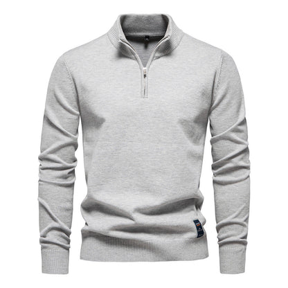 Herren Pullover Kurzarm Stehkragen Modern