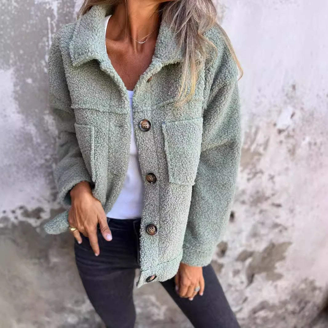 Weiche Fleece-Hemdjacke Damenjacke Warm