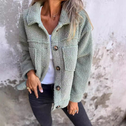 Weiche Fleece-Hemdjacke Damenjacke Warm