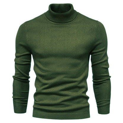 Herren Strickpullover Hochkragen Feinripp