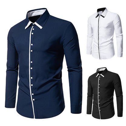 Herren Slimfit Hemd mit Kontrastkragen und Hochwertigem Stoff - BerlinGlamour
