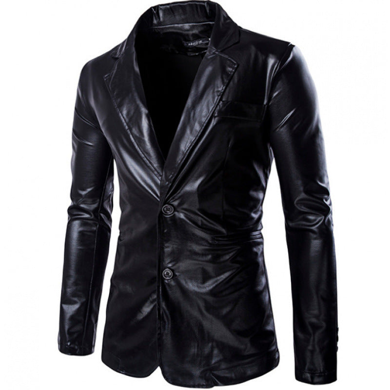 Eleganter Herren Blazer Satin Schwarz Modern
