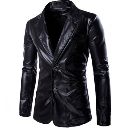 Eleganter Herren Blazer Satin Schwarz Modern