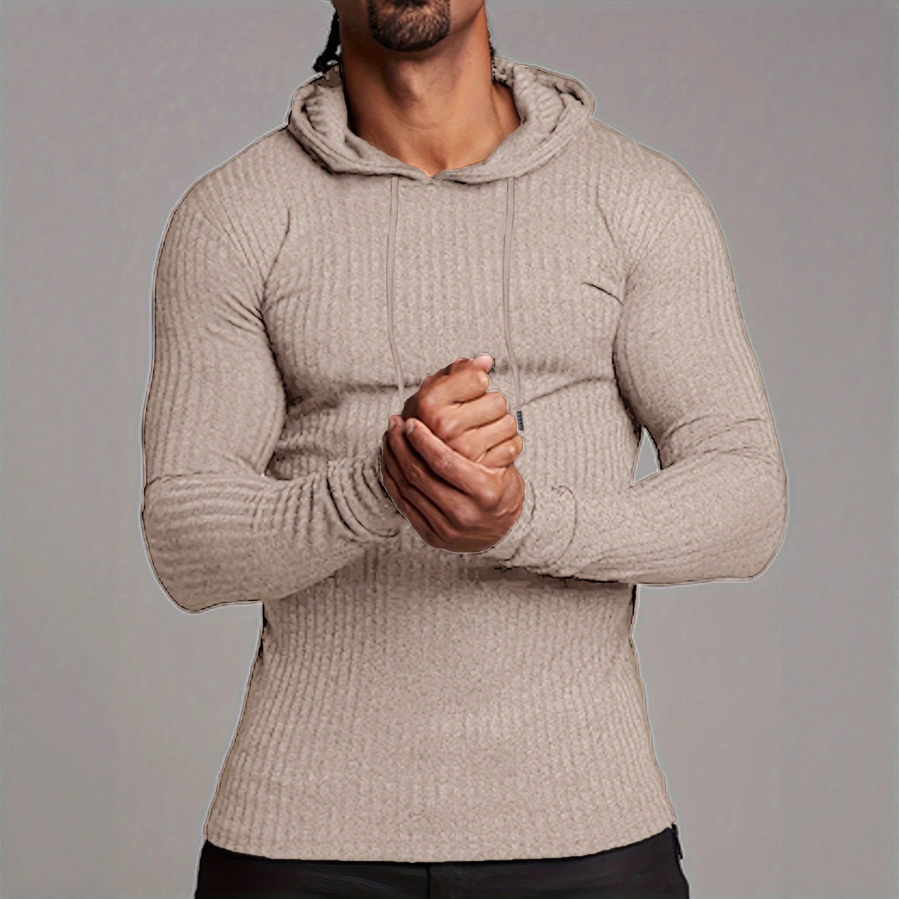 Herren Kapuzenpullover Rippdesign Modern Trendig - BerlinGlamour