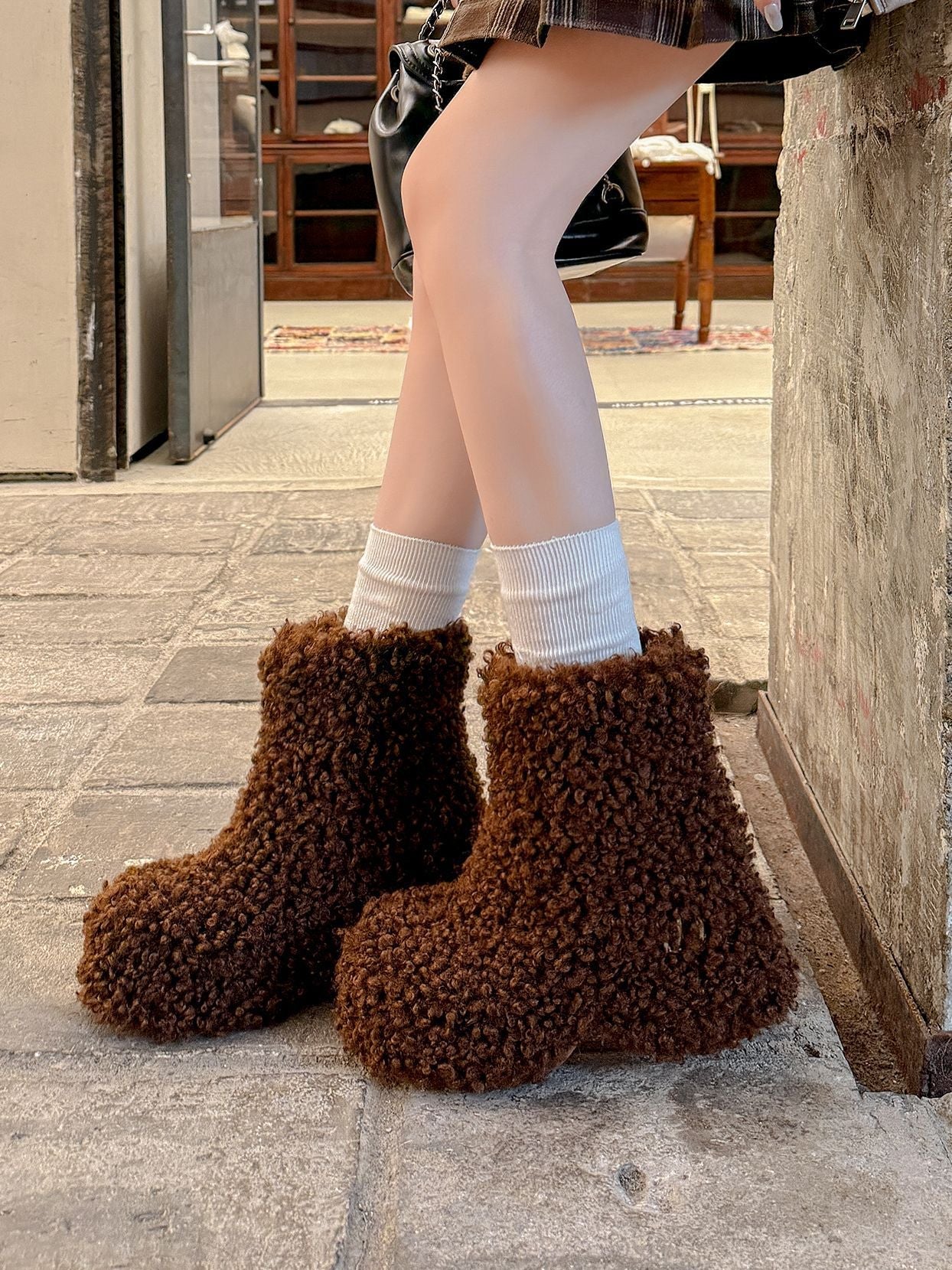 Damen Stiefel Furry Boots Winter Modisch