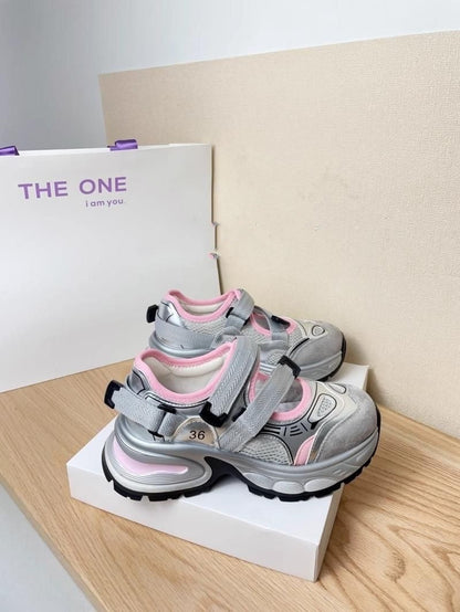 Damen Laufschuhe Sportlich Bequem mit Verstellbaren Riemen