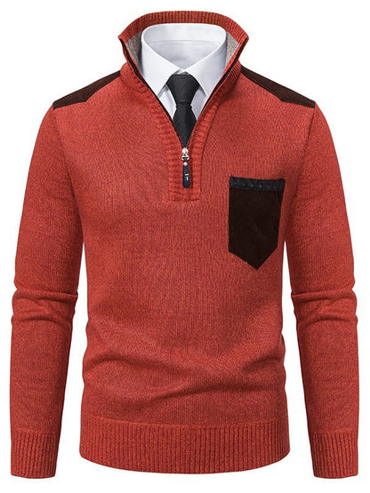 Herren Pullover Modern Kurz Reißverschluss Elegantes Design