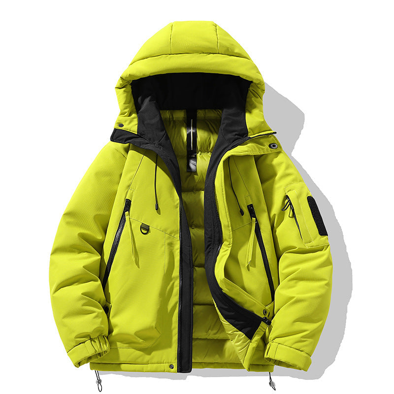 Herren Outdoorjacke Isoliert Wasserdicht mit Kapuze und Taschen