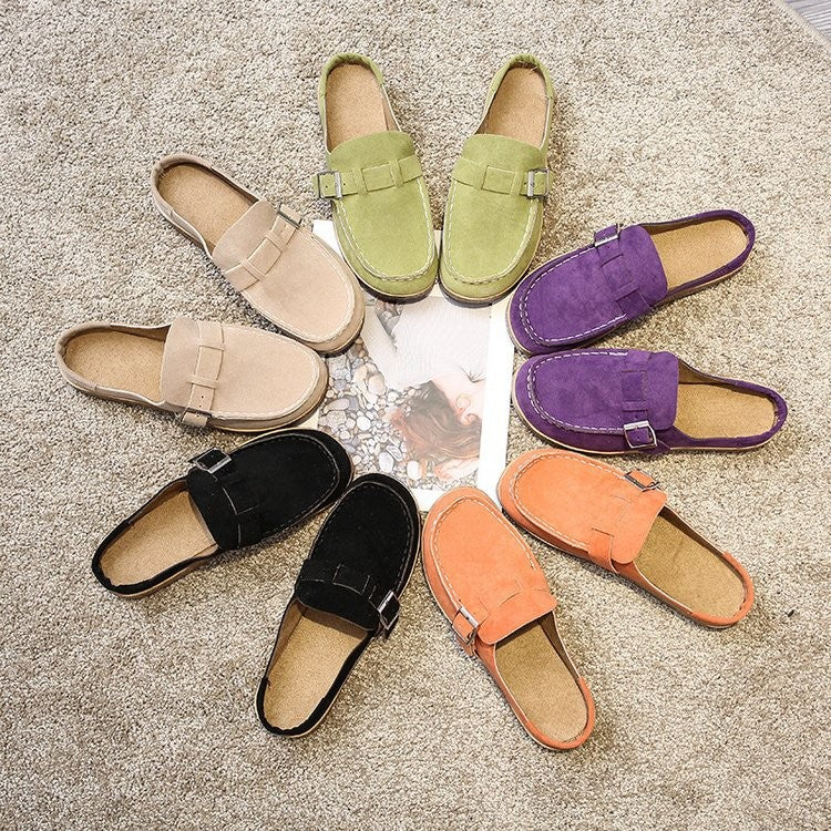 Damen Mokassinschuhe Bequem Modisch Riemen Clogs