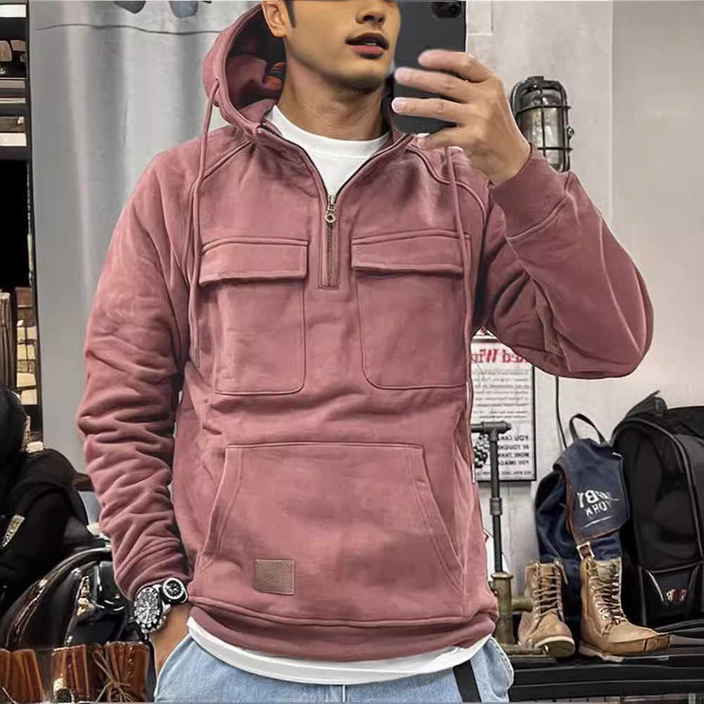 Herren Fleece Hoodie Großzügige Taschen Reißverschluss Warm - BerlinGlamour
