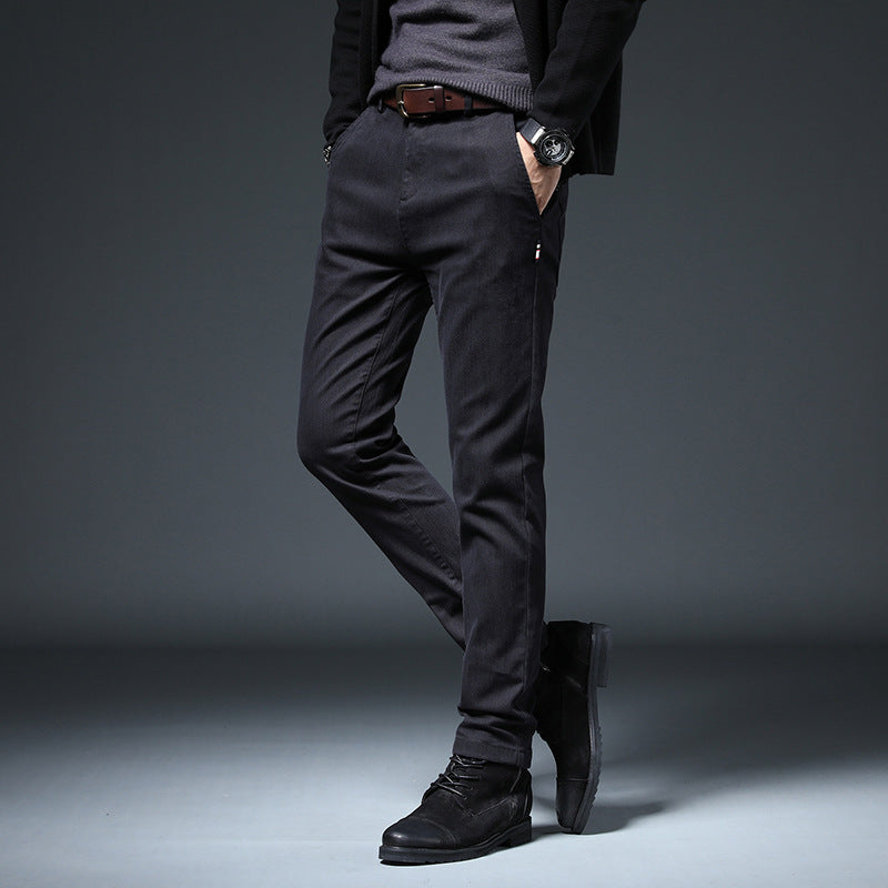 Herren Slim-Fit Hose Elastisch Bequem Mit Taschen