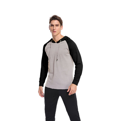Herren Hoodie Langarmshirt Mit Kontrastärmel Modern
