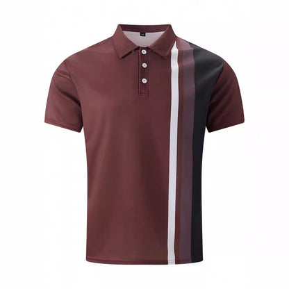 Herren Poloshirt Kurzarm Baumwolle Streifen Modern