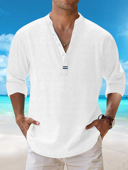 Herren Langarmhemd Modern Slim Fit Knopfleiste