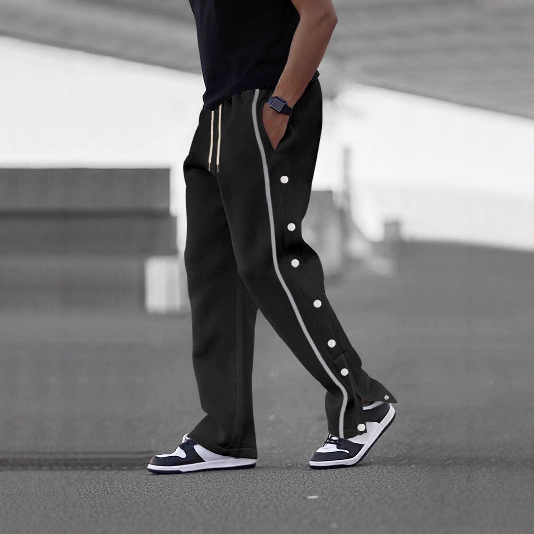 Herren Jogginghose Sportlich mit Taschen und Druckknöpfen