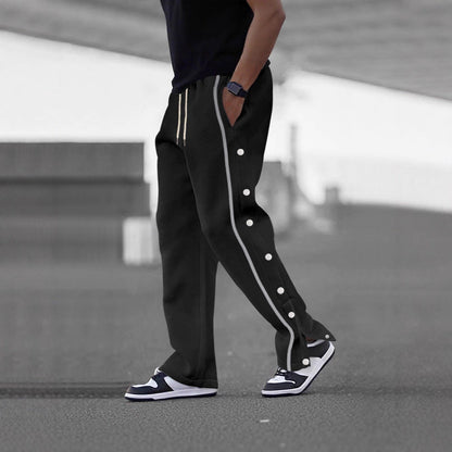 Herren Jogginghose Sportlich mit Taschen und Druckknöpfen