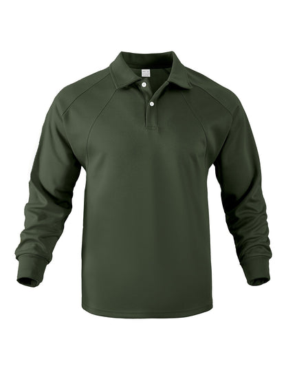 Herren Sportpoloshirt Langarm Modern Strukturdesign Bequem