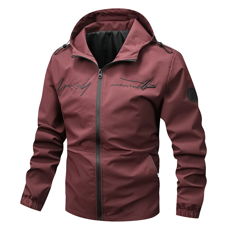 Herren Funktionsjacke Wasserdicht mit Kapuze und vielen Taschen