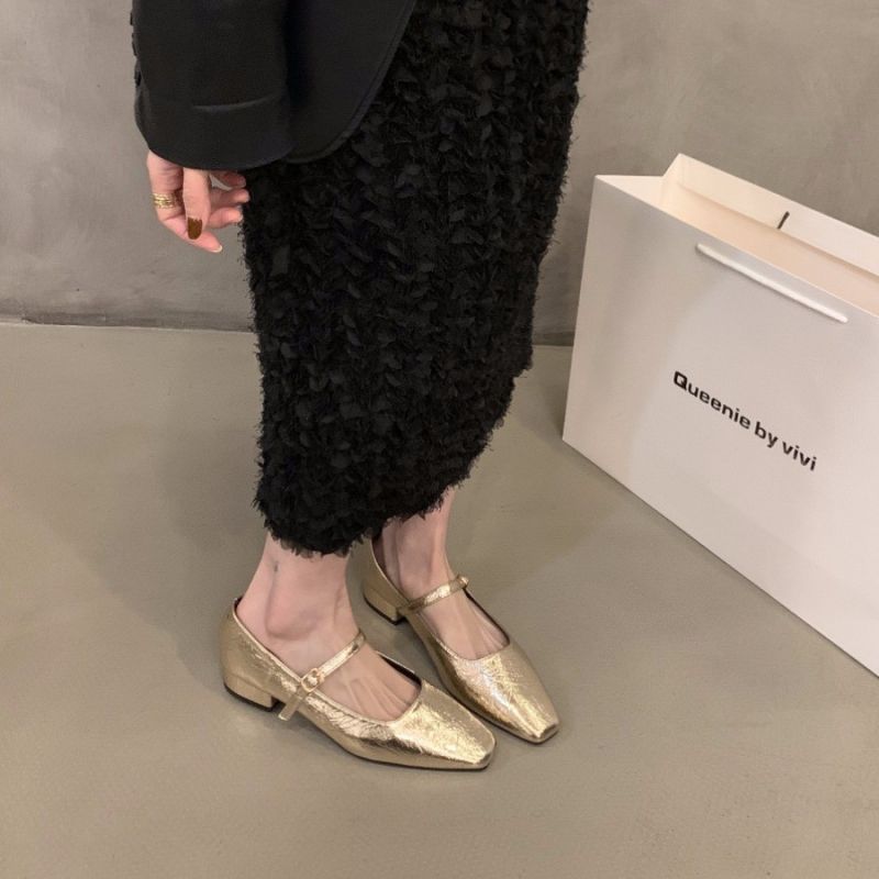 Damen Ballerinas Elegante Schuhe Metallic Komfort