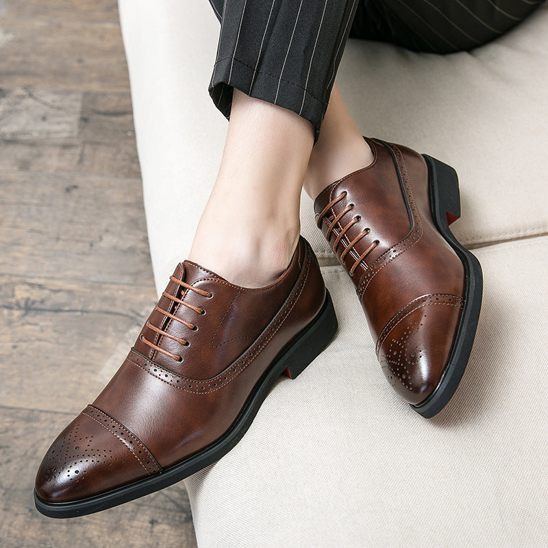 Damen Schnürschuhe aus Leder Elegante Klassisch Perforiert