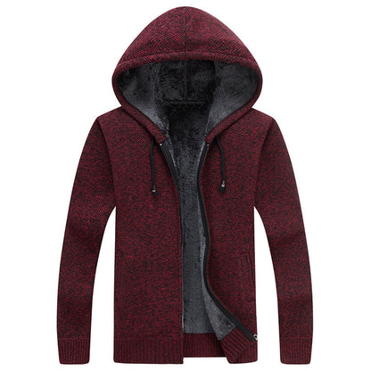 Herren Fleecejacke Bequem Warm mit Kapuze