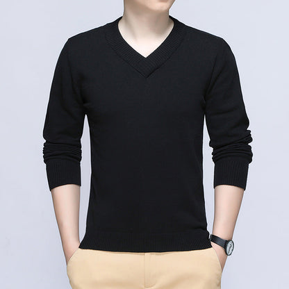 Herren Pullover V-Ausschnitt Fein Strick Modern