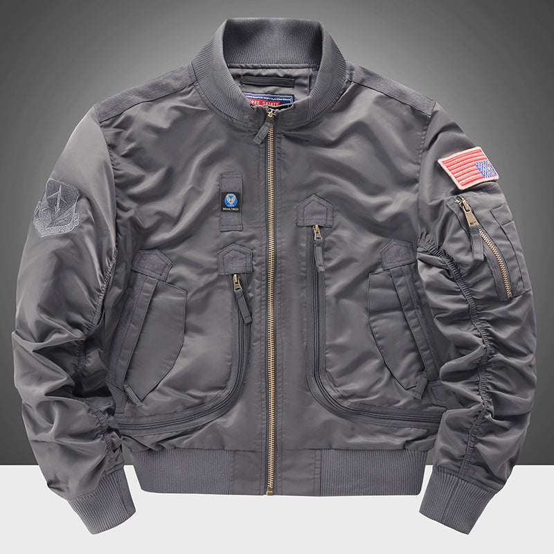 Herren Bomberjacke Isoliert Warm mit Taschen Modern
