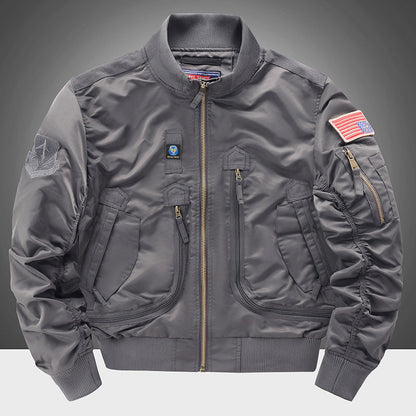 Herren Bomberjacke Isoliert Warm mit Taschen Modern